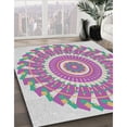 thumbnail image 2 of Ahgly Company Indoor Rectangle Patterned Platinum Silver Gray Novelty Area Rugs, 2' x 4', 2 of 6