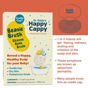 Dr. Eddie's Happy Cappy Beanie Brush for Cradle Cap & Dry Skin, Gentle Food-Grade Silicone, BPA Free