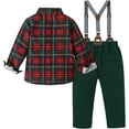 thumbnail image 2 of ZOEREA Toddler Baby Boy Suit Clothes Gentleman Wedding Outfits Long Sleeve Dress Shirt + Suspender Pants + Bowtie 1-5T, 2 of 5