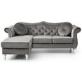 thumbnail image 4 of Glory Furniture Hollywood Velvet Sofa Chaise in Dark Gray, 4 of 6