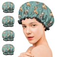 thumbnail image 7 of Shower Caps,Chihuahua and Footprints Waterproof Shower Cap for Women 4 Pieces,Double Reusable Hair Cover for Shower PEVA Elastic Stretch Hem, 7 of 7