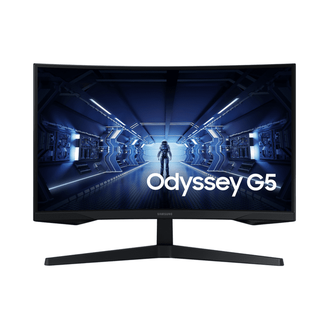Open Box Samsung Odyssey G5 27” Curved Gaming Monitor (LC27G55TQBN) – WQHD 1440p, 144Hz, 1ms, 1000R, FreeSync Premium, HDMI DisplayPort