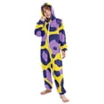 thumbnail image 5 of Yellow Purple Leopard Pattern One Piece Pajamas Soft Jumpsuit Cozy Sleep and Play Romper Zipper and Pockets 7-8T, 5 of 8