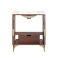 thumbnail image 6 of Modway Daylight 30" Solid Mango Wood Bathroom Vanity in White/Walnut, 6 of 7