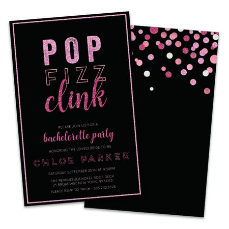 Personalized Pop, Fizz, Clink Bachelorette Party (Best Bachelorette Party Invitations)