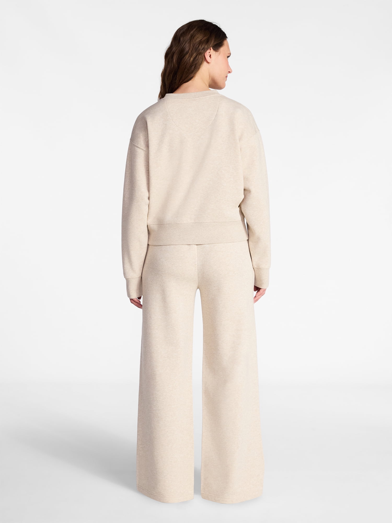 Time and Tru Women's and Women's Plus V-Neck Sweatshirt and Pants Set, 2-Piece, Sizes XS-4X