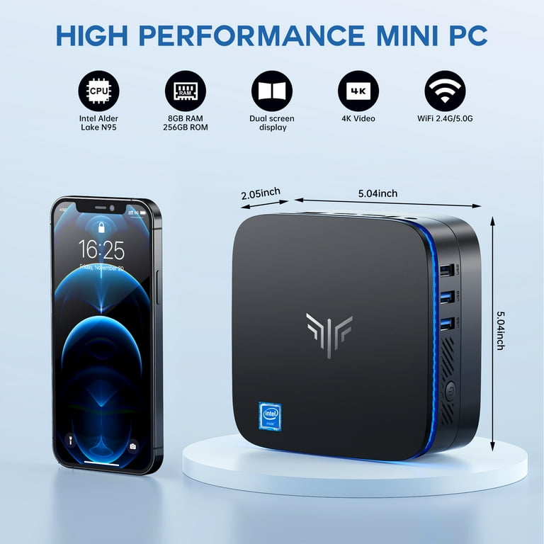 KAMRUI Mini PC AK1 Plus, Windows 11, Intel 12th Gen N95, 8GB