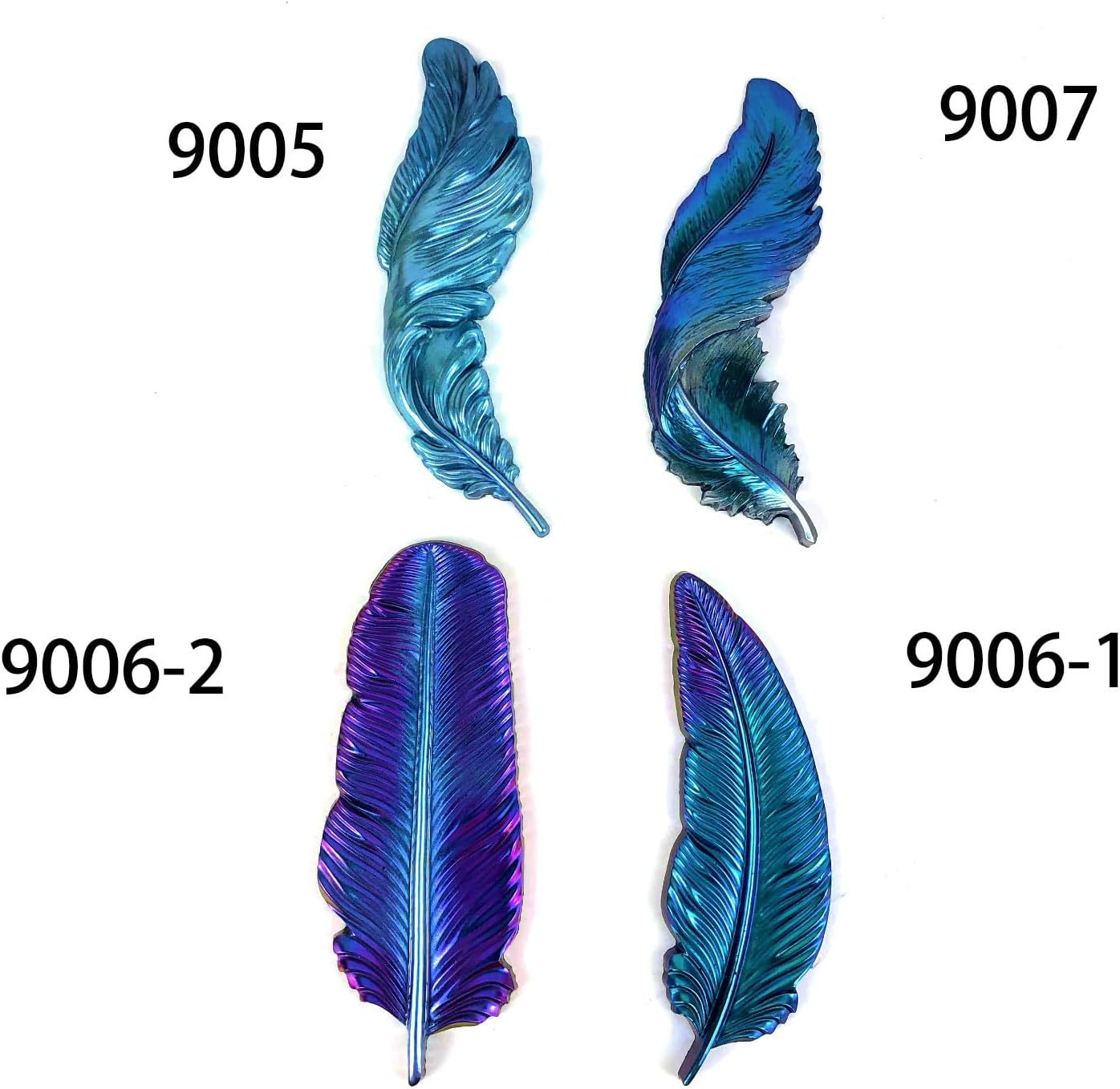 ABCISI 4-Piece 3D Feather Resin Molds Set, Silicone Molds for Epoxy Resin Casting Concrete Wall Hanging Keychain Jewelry Pendant, Home Decor Craft Making