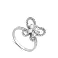 thumbnail image 4 of Butterfly White Cubic Zirconia Wholesale Flower Ring .925 Sterling Silver Band Jewelry Female Size 8, 4 of 4