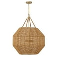 thumbnail image 2 of Selby 5-Light Pendant in Burnished Brass and Rattan, 2 of 6