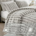 thumbnail image 3 of Regency Heights King Size Comforter Sets, Light Gray Fluffy Ribbed Plush Bedding Set, 3-Piece Faux Fur Ribbed Bedding Comforter Set, 3 of 10