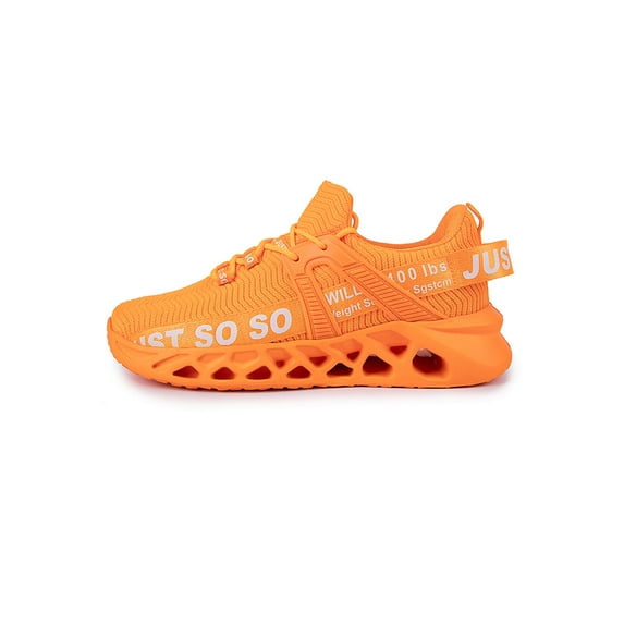 Glookwis Mens Running Shoe Sport Athletic Shoes Fitness Workout Sneakers Unisex Shock Absorption Non-Slip Trainers Wear-resistant Lace Up Fashion Sneaker Orange 11.5 men