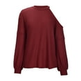 thumbnail image 4 of gakvbuo Sweaters for Women Fall Fashion Pullover Sweatshirts Women Casual Long Sleeve Loose Solid Round Neck Medium And Long Tops Sweatshirts Women Blouse, 4 of 6