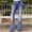 Light Blue, variant on Babysbule Womens Wide Leg Jeans Fashion Ladies High Waisted Lacing Loose And Comfortable Stretch Straight Pants