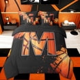 thumbnail image 3 of Homewish Cartoon Basketball Boys Twin Bedding Sets 7-Piece, Black Orange Monogrammed M Bedding Comforter Set, Modern Ball Sports Player Reversible Sheet Sets, Breathable Home Decor, 3 of 5