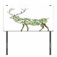 thumbnail image 3 of Antlers Headboard, Designer Deer Illustration Elk Leave Greenery Garden Traditional Celebration, Upholstered Decorative Metal Bed Headboard with Memory Foam, Twin Size, Green Brown White, by Ambesonne, 3 of 4