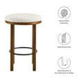 thumbnail image 6 of Fable Boucle Fabric Counter Stools - Set of 2 in Walnut Ivory, 6 of 8