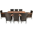 thumbnail image 4 of Patiojoy 9Pcs Outdoor Dining Set Wicker Rattan Patio Furniture Table Chair, 8 Person, 4 of 4