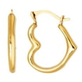 thumbnail image 1 of 10k Yellow Gold Shiny Open Heart Hoop Earrings, Diameter 15mm, 1 of 1