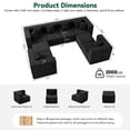 thumbnail image 6 of BEHOST 202.5" Oversized Modular Sectional Sofas for Living Room, 6 Seaters Couch with 2 Ottomans and 8 Pillows, Black, 6 of 6