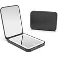 thumbnail image 1 of baomifa-Rechargeable Pocket Mirror, 1X/3X Magnification LED Compact Travel Makeup Mirror, 3 Colors Touch Dimmable, Folding, Handheld 2-Side Small Purse Mirrors for Women Gift, Black, 1 of 4