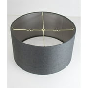 Granite Gray Burlap Shallow Drum Lampshade 18x18x10