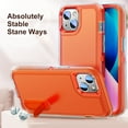 thumbnail image 2 of SaniMore for iPhone 14 Plus 6.7" 2022 Hybird Case, Rugged PC Back Shockproof TPU Shell Metal Hidden Kicksatnd Drop Resistant Anti-slip Heavy Duty Protective Case for iPhone 14 Plus 6.7" 2022, Orange, 2 of 8