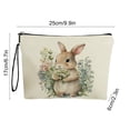 thumbnail image 3 of Fasiaou Easter Bunny Pattern Makeup Bag, Portable Travel Cosmetic Pouch with Anti Skid Zipper and Handle, Small Item Storage Bag for Toiletries and Holiday Decor, Pink,D, 3 of 7