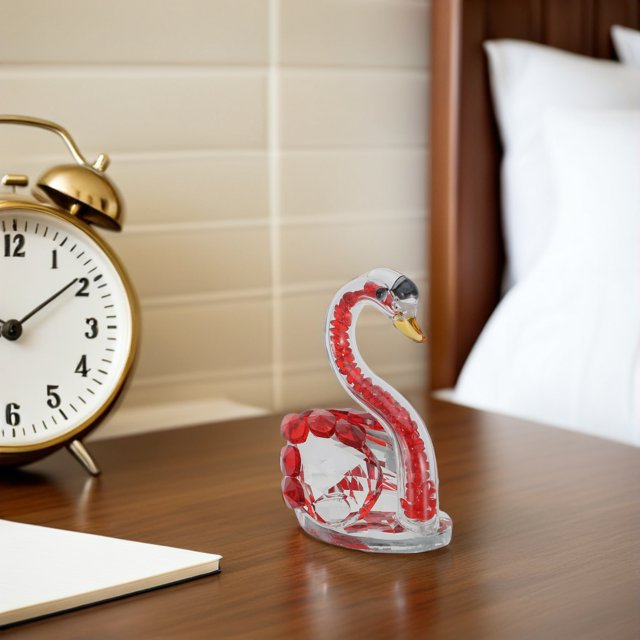 unbranded 2Ud De Cisne De Cristal Roja Romántica Para Hogar Y Oficina