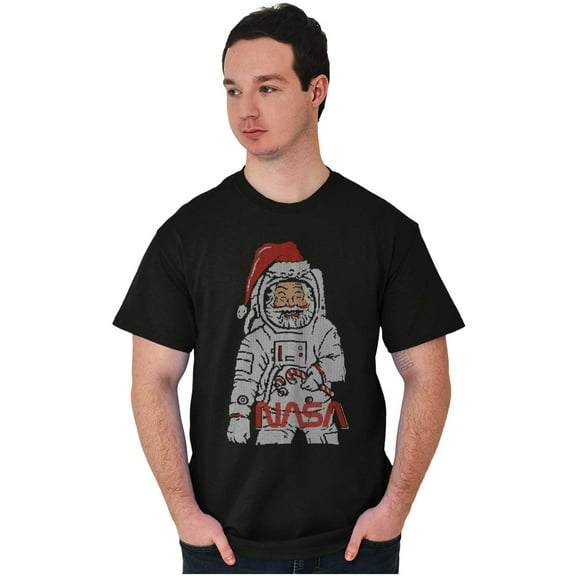 Christmas Santa Claus NASA Astronaut Men's Graphic T Shirt Tees Brisco Brands S