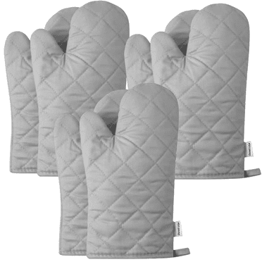 Kitchen Oven Mitt Pot Holder Set Kitchen Linens Oven Mitt Pot Holder Pack ( Gray ) - Includes: 6 (SIX) Oven mitts Kitchen Gloves