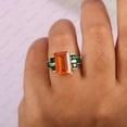 thumbnail image 3 of Flawless Baguette Cut Ring, Citrine & Emerald Gemstone Ring, Princess Emerald Ring, 925 Sterling Silver Ring, Party Wear Ring., 3 of 4