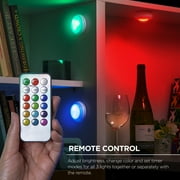 Merkury Innovations أضواء عفريت متعددة الألوان RGB ، تعمل بالبطارية ، تعمل باللمس ، مع جهاز تحكم عن بعد - 3 -حزمة