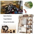 thumbnail image 4 of Colourtree Bamboo 51" W Garment Rack with Hanging Rod Storage Shelves and Bag，Yellow, 4 of 6