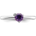 thumbnail image 5 of Sterling Silver Rhodium-Plated Polished Amethyst & White Topaz Ring (Size 7) Made In Thailand qr7421am-7, 5 of 5