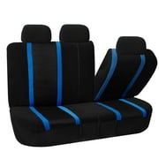 FH Group Blue and Black Airbag Compatible and Split Bench Sports 7 Seaters Car Van Seat Cover, Full Set