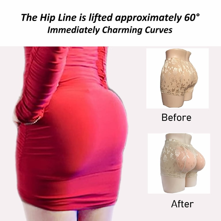 2-Pair Silicone Butt Hip Pads - Self-Adhesive Padded Enhancer For Women, Thicken Beige, Push-Up Hip Shape