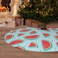thumbnail image 6 of Lsque Watermelon Print Christmas Tree Skirt, Tree Skirt with Ties or Velcro, Perfect for Holiday Decorations, Halloween, and New Year-30", 6 of 7