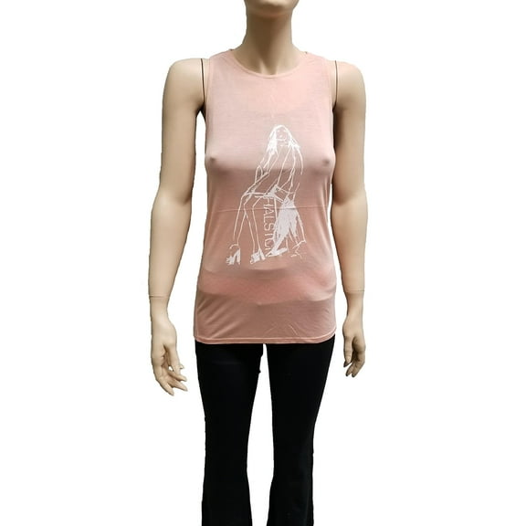 Halston Twist Back Tank Halstonette Women/Adult shoe size X-Large X-Large Casual ZAI111177P-GWWHT Pink/White