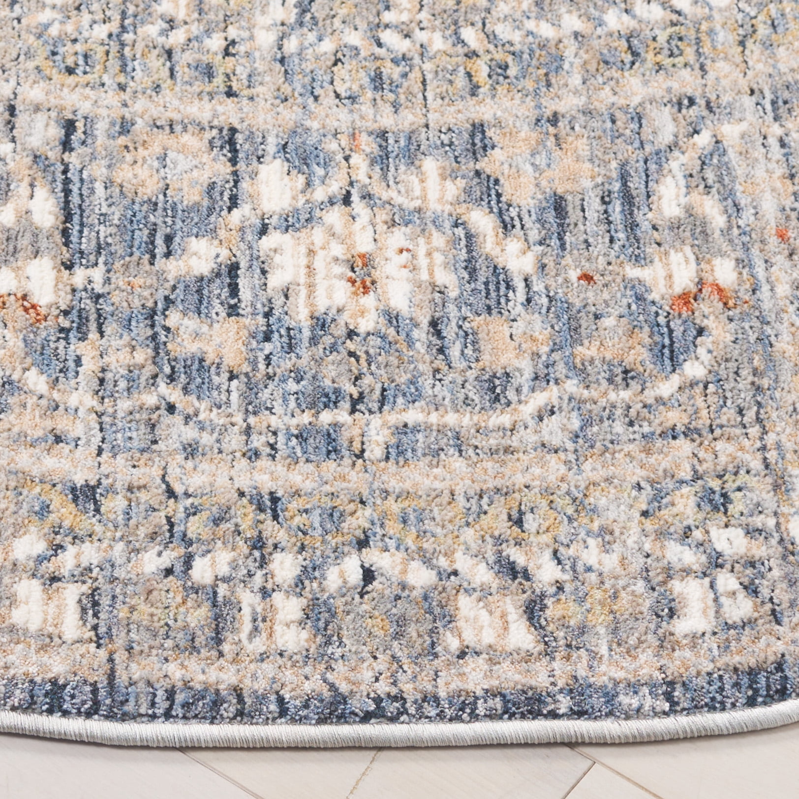 Safavieh Harlow Dalach Floral Area Rug, Ivory Blue/Gray, 6'3" x 6'3" Round