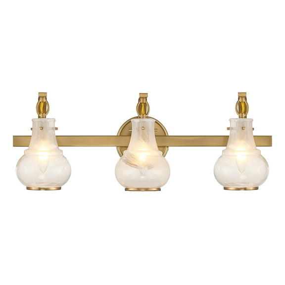 Warm Brass Three Light Bathroom Vanity from the Adams Collection