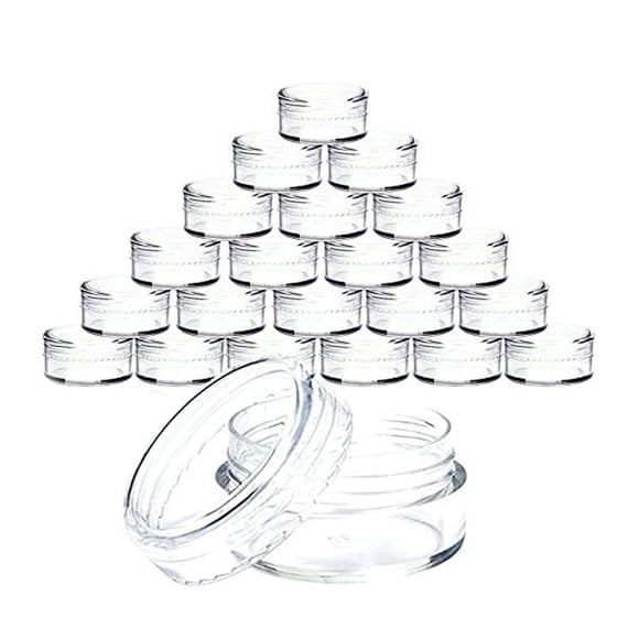 Xihbxyly Recipientes Pequeños para Muestras, Frascos de Plástico Transparente con Tapa, Diseño Ligero y Fácil de Transportar, Perfectos para Cremas, Cosméticos y Manualidades, Juego de 100 Unidades,