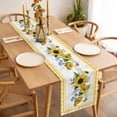 thumbnail image 3 of Sunflower Table Runner - 36 Inch Long, Kitchen Dining Table Runner Dresser Scarves, Yellow Flowers Yellow Plaid Farmhouse Farmhouse Decor for Coffee Tables Wedding Party Banquet, 3 of 8