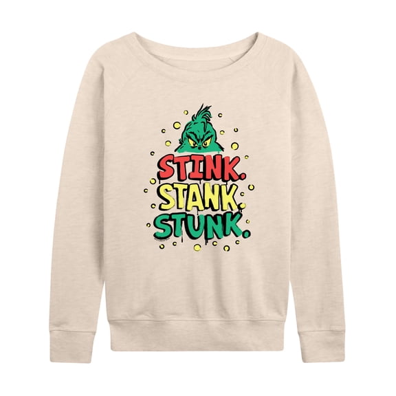 Dr. Seuss The Grinch - Christmas - Stink. Stank. Stunk. - Women's Lightweight French Terry Long Sleeve Shirt