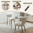 thumbnail image 3 of EOP Modern Fabric Upholstered Dining Chairs Set of 2, Wingback Dining Side Chairs with Solid Wood Legs, Farmhouse Dining Room Chairs for Dining Room, Kitchen, and Living Room, Beige, 3 of 9