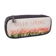thumbnail image 2 of Lsque Hello Spring Printed Big Capacity PU Leather Pencil Case Large Pencil Pouch Stationery Pen Bag Pencil Holder for Teen, 2 of 6