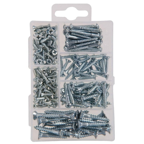 HILLMAN FASTENER 130206 Kit Wood Screws, Silver, 199 Piece Walmart