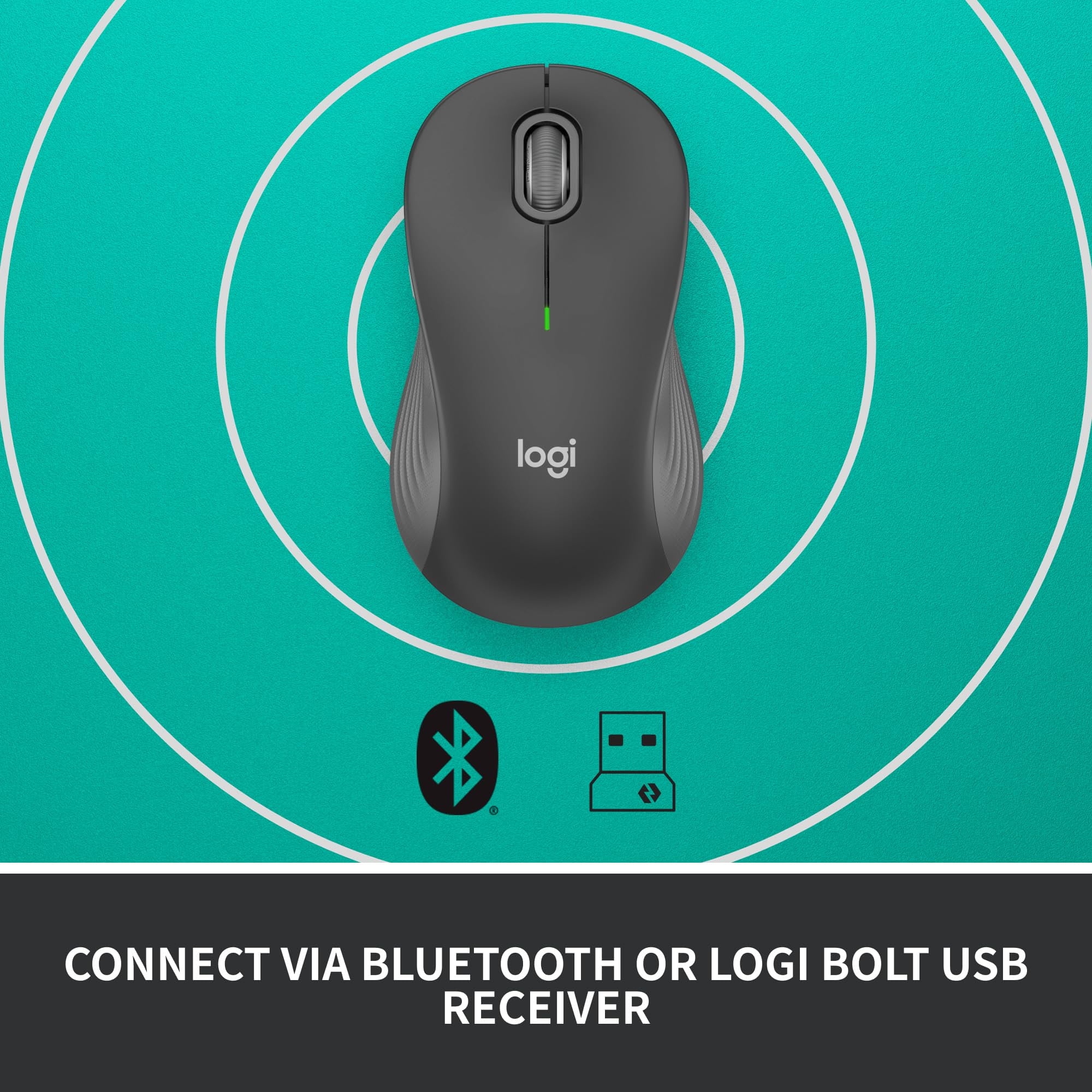Logitech Signature M550 Wireless Mouse - For Small to Medium Sized Hands, 2-Year Battery, Silent Clicks, Bluetooth, Graphite