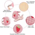 thumbnail image 2 of Arnés de mochila para mascotas con correa, paquete de 3 chalecos de malla suave bordados con fresas para mascotas y correa con gancho giratorio de 360° para gatitos, rosa, 2 of 5