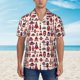 thumbnail image 2 of Balery Rocket Pattern Camisas hawaianas de manga corta para hombre, camisas playeras de corte holgado, camisas de vacaciones con botones,Medium, 2 of 7